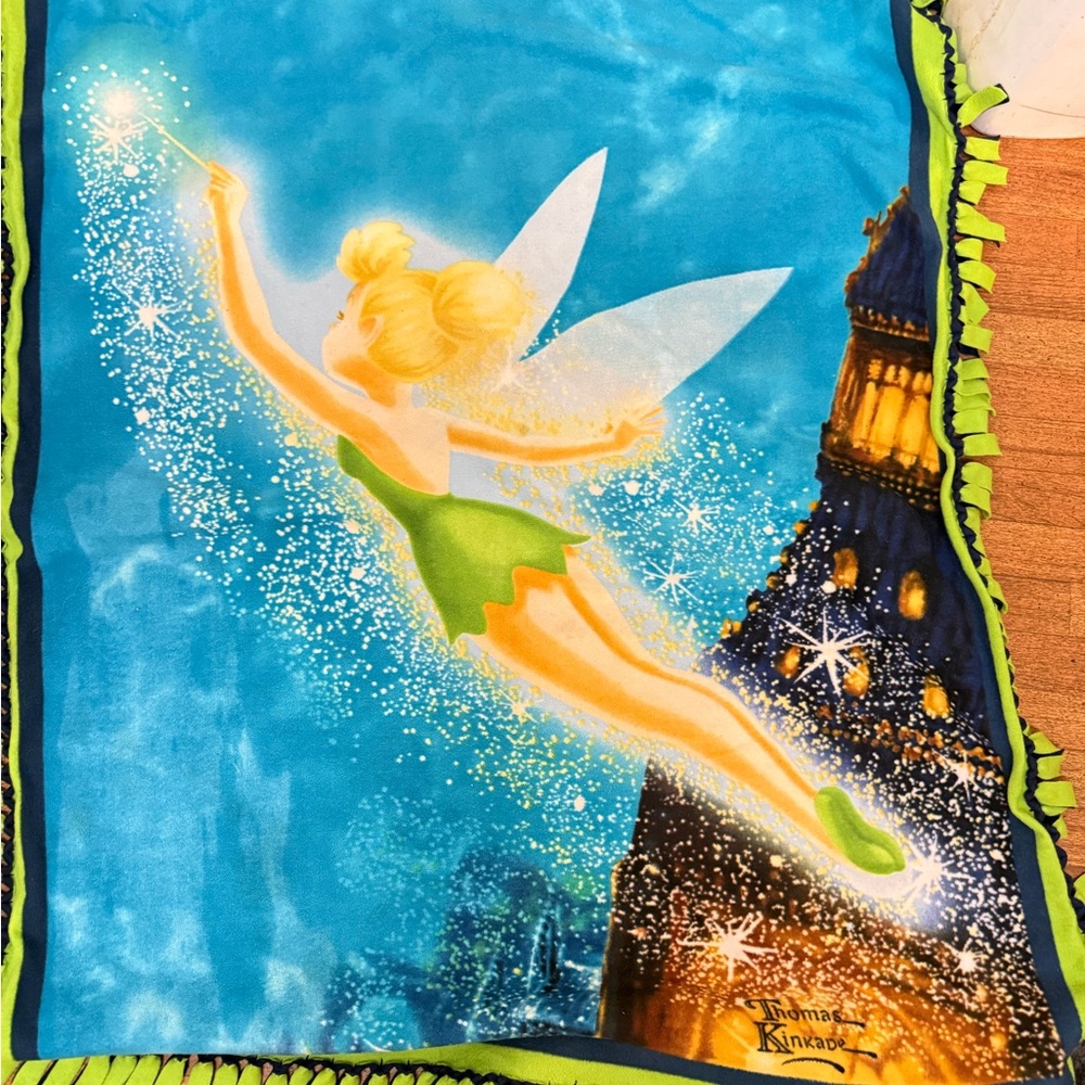 Disney Tinker Bell Blue and Green Throw Blanket